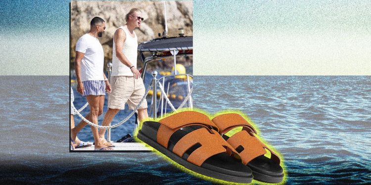 Erling Haaland obouvá na dovolené luxusní sandály Hermès